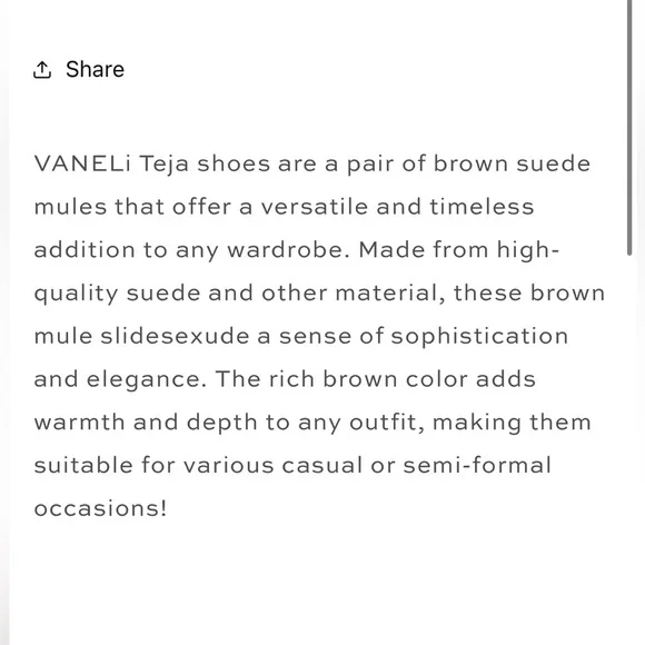 Vaneli Teja Mule - Military Suede / Brown Suede Slip-On Shoes / Size 7 - Picture 12 of 12